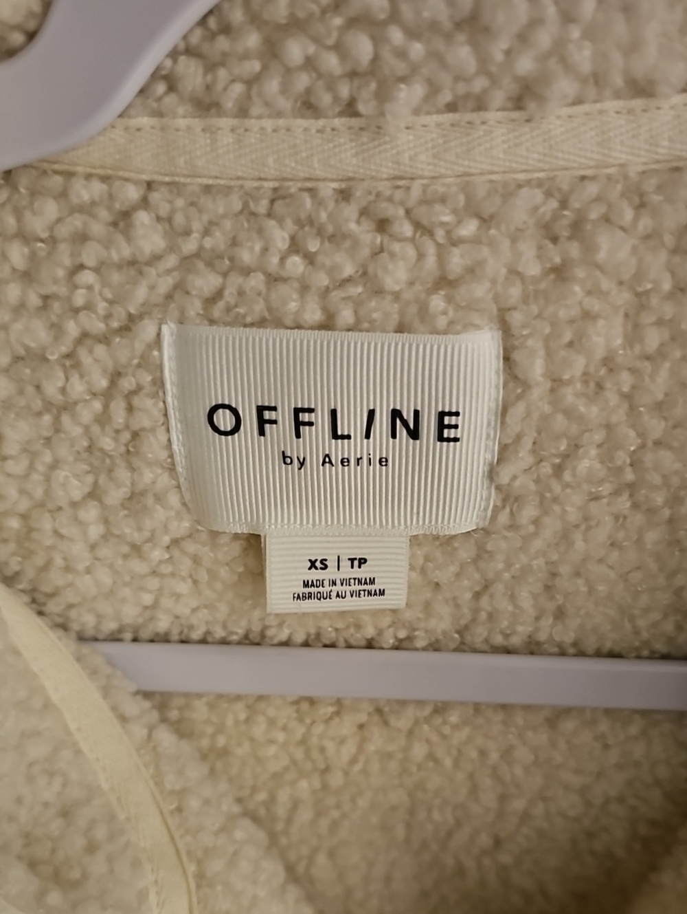 OFFLINE By Aerie Womens XS Super Cute Jacket!! Ivory And Fleece! Nwots - Picture 6 of 9